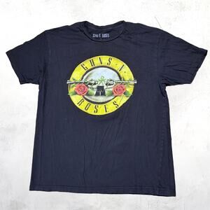 🎸 Guns N' Roses Classic Logo Black Band T-Shirt L 🌹